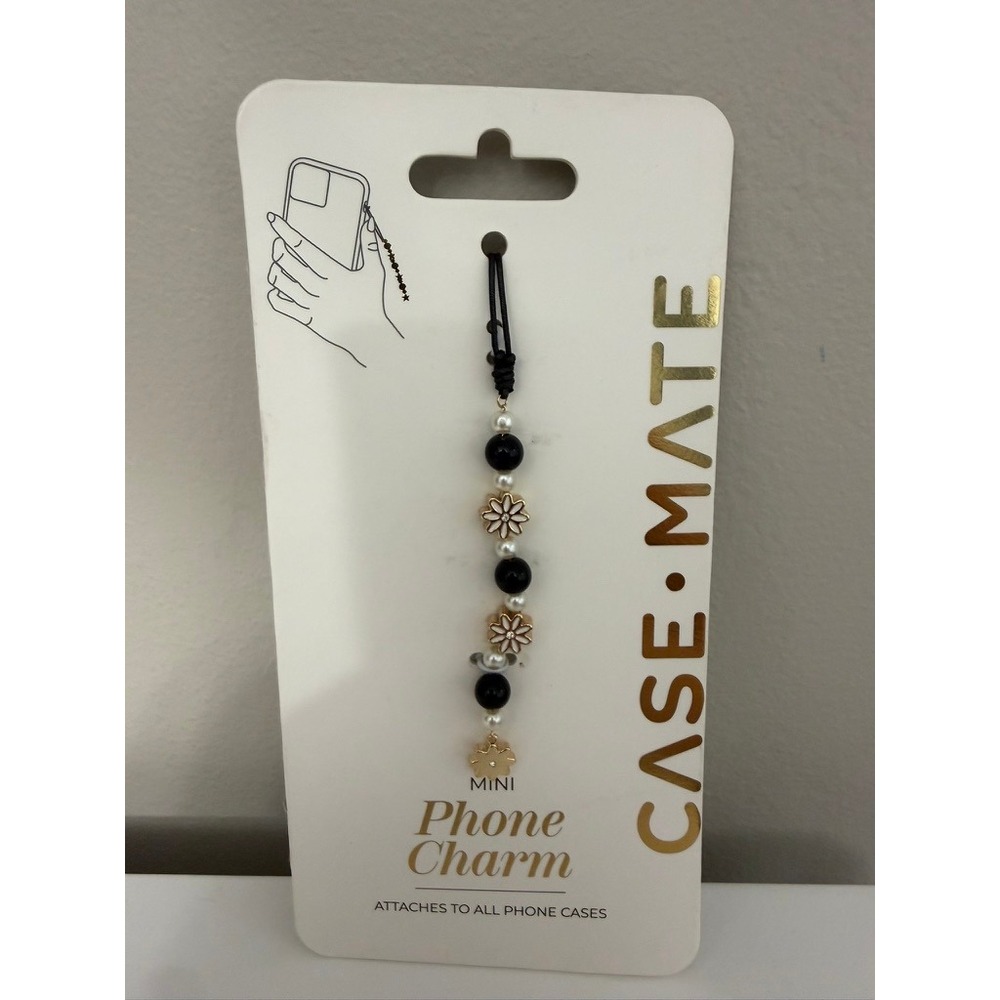 Case-Mate Phone Charm Unisex OS Black Pearl Daisy CM055556-05 NWT